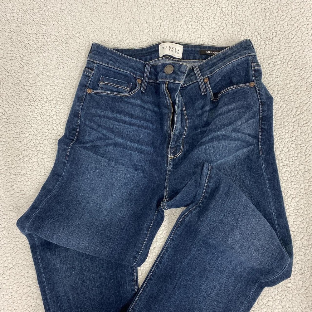 Parker Smith Women Straight Leg Jeans Dark Wash Blue Denim Size 8x29